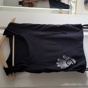 Black tank with pointed hoodie